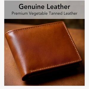 Genuine Leather Men's Wallet - Brown